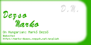 dezso marko business card